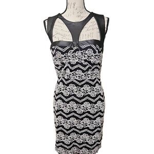 Material Girl Juniors Size XL Faux Leather Rose Pattern Form Fitting Dress